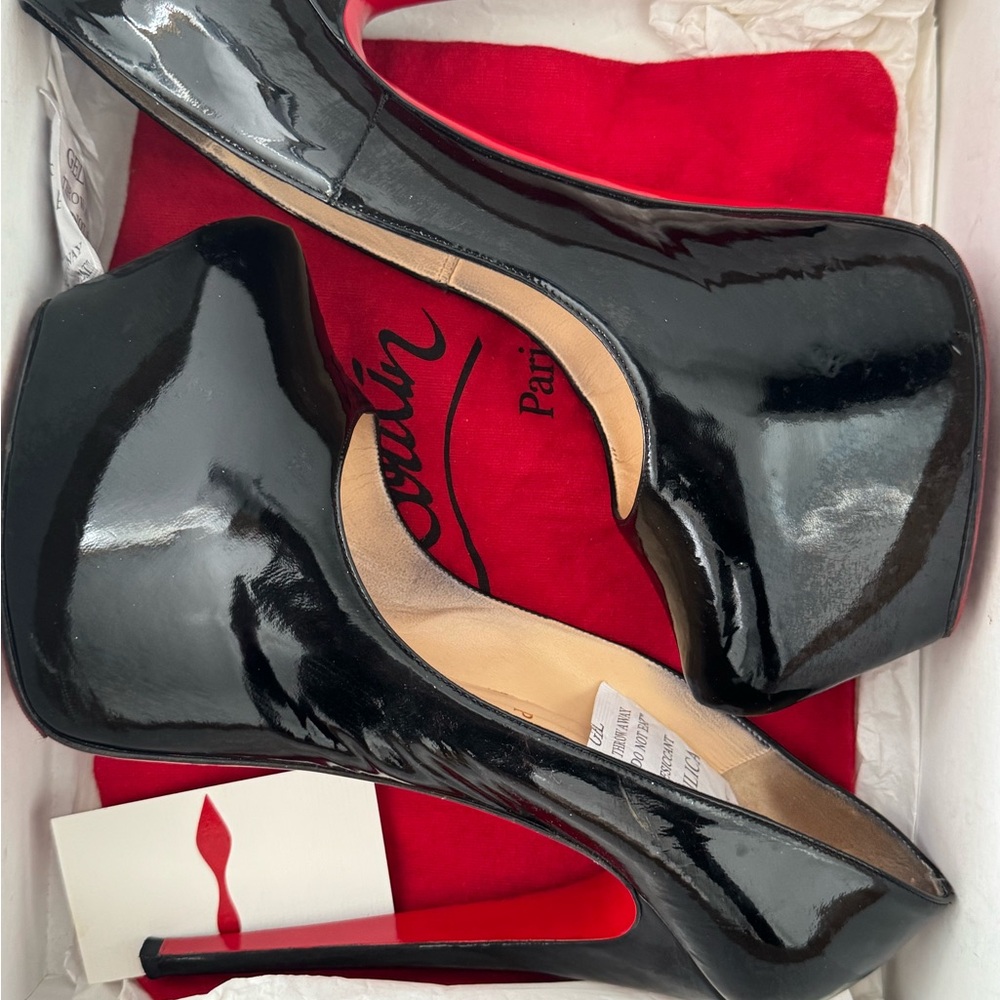 Christian Louboutin Black Patent Leather Women's Heels